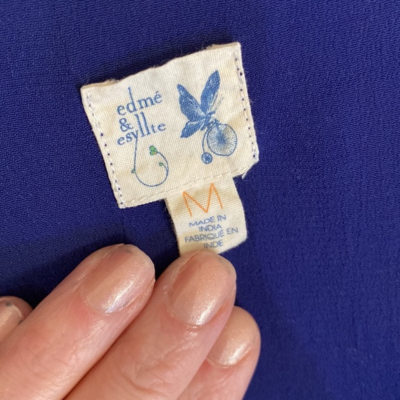 ANTHROPOLOGIE EDME &  ESYLLTE deep blue sleeveless mini dress size M *see pics - Picture 2 of 6